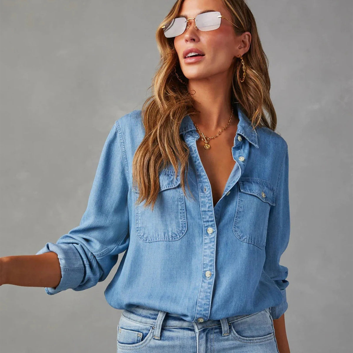 Fashion Glam | Light Denim Shirts