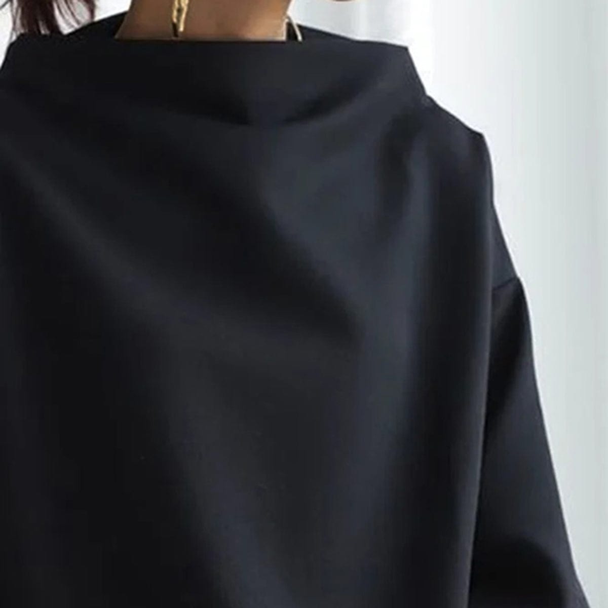 Fashion Glam | Elegant Loose-Fit Turtleneck Blouse