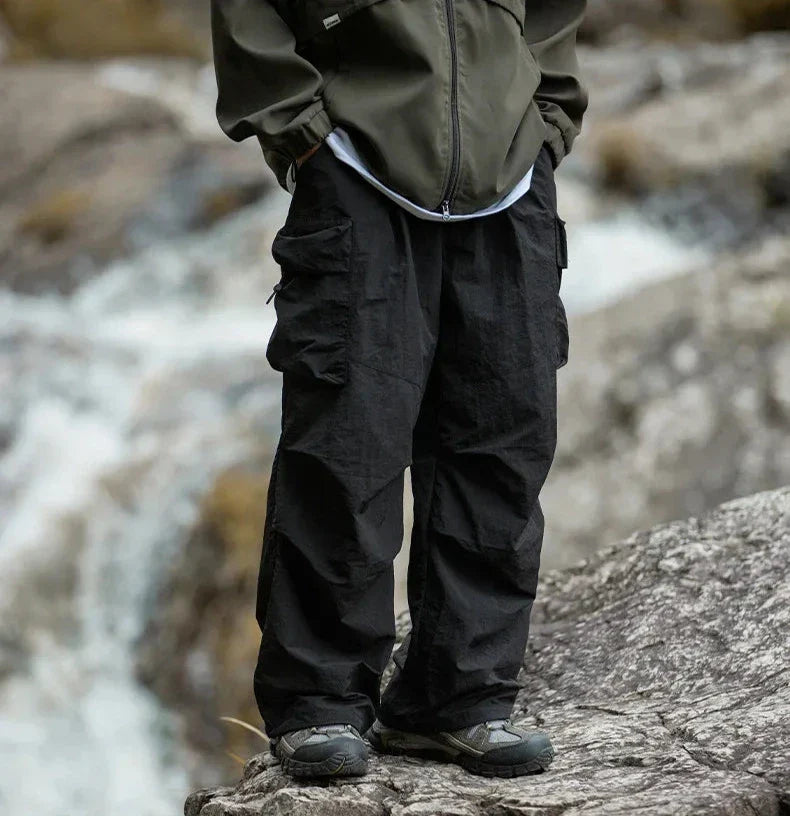 Fashion Glam Men's Cargo Pants with Side Pockets and Loose Fit