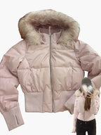 Fashion Glam | Winter jacket with hood and fur collar - Stylish, tailored transitional jacket for autumn and winter