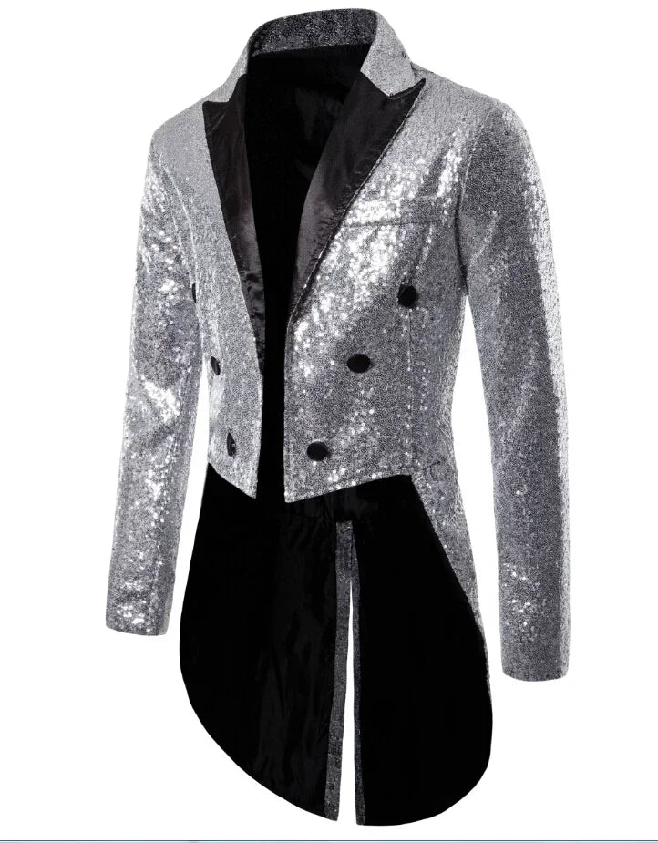 Fashion Glam | Men's Glitter Tailcoat with Sequins for Special Occasions
