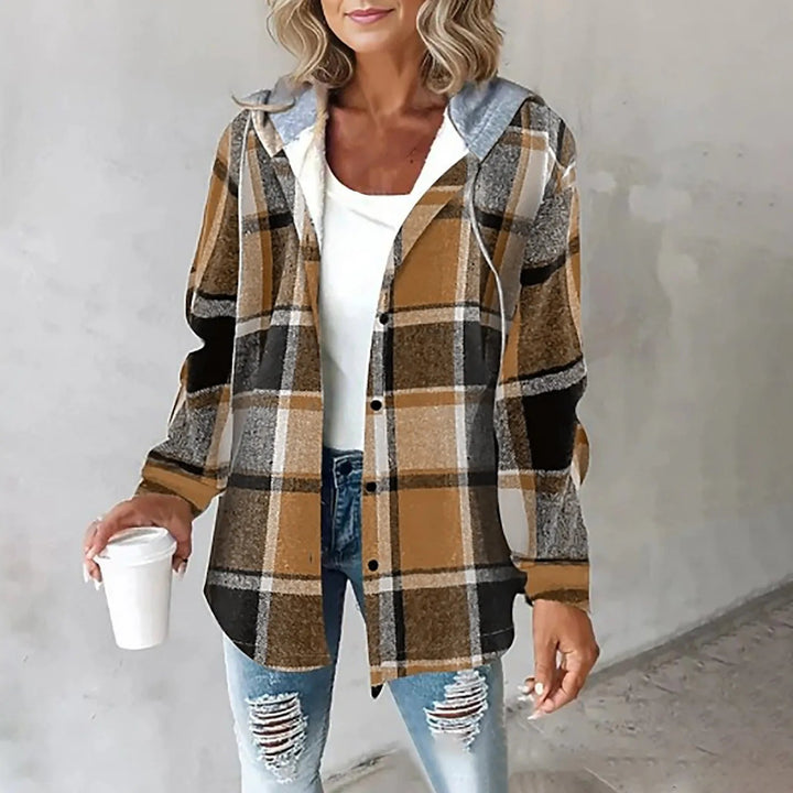 SERAPHINA – COZY PLAID HOODED SHACKET