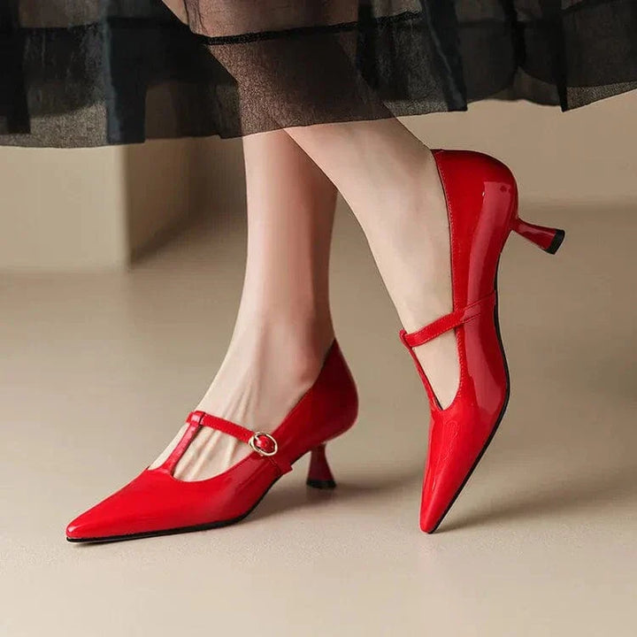 SOLENELLE – OLYSA PATENT LEATHER KITTEN HEELS