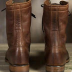 Fashion Glam | Leather Winter Boots - Insulated Lace-Up Boots with Warm Lining & Slip-Resistant Sole