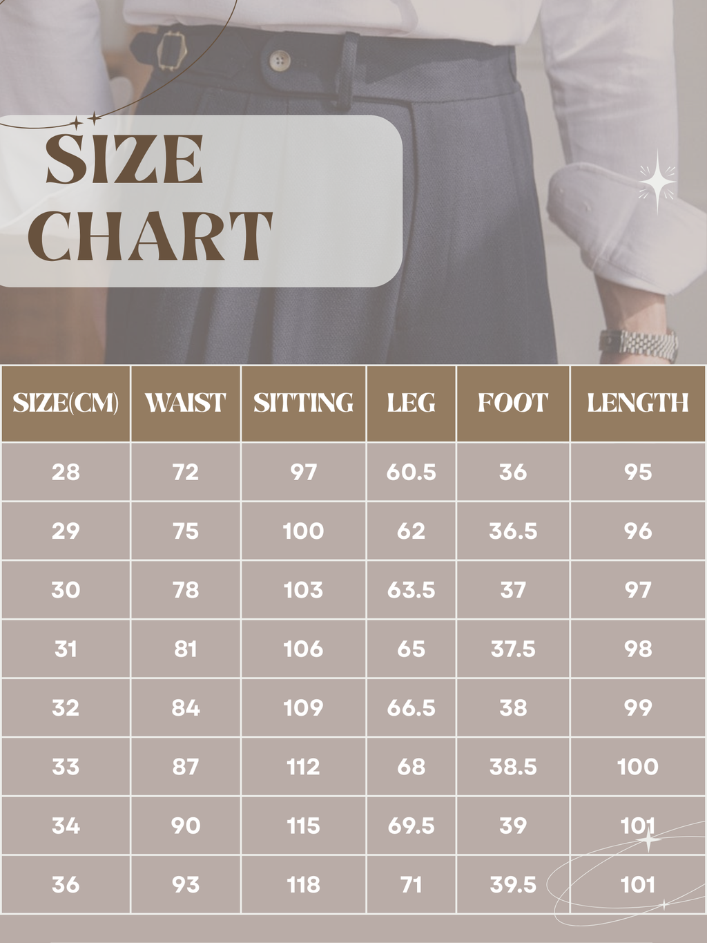 Fashion Glam | Men's Pants, Tailored Fit, High Waist - Full Lengths