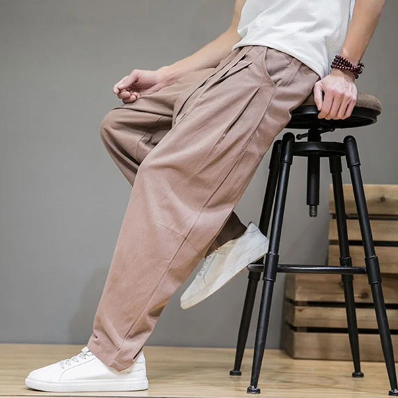 Men's Casual Linen Pants in Taupe Color