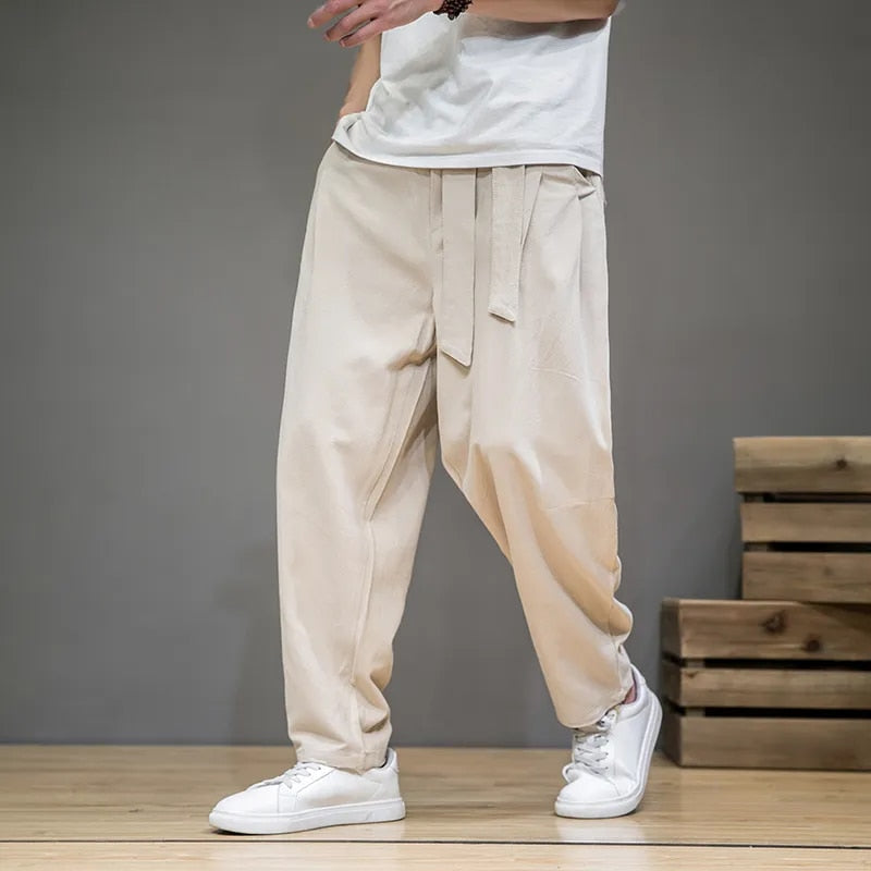 Men's Casual Linen Pants in Taupe Color