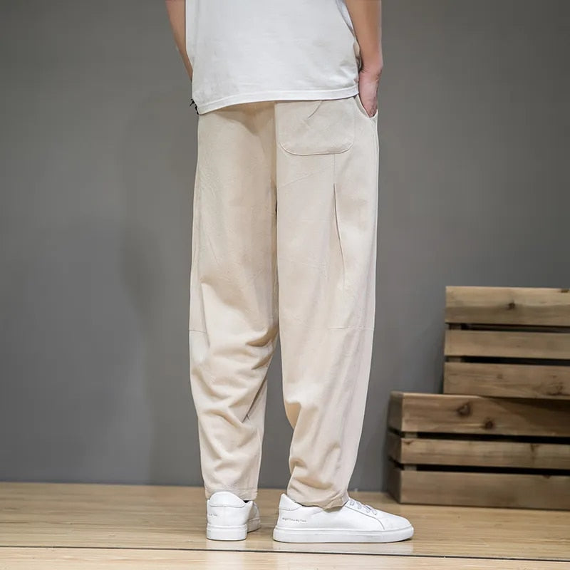 Men's Casual Linen Pants in Taupe Color