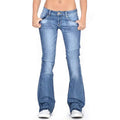 Fashion Glam | Women's Low Rise Flared Jeans: Casual Vintage Skinny Flared Jeans