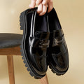 Men's Loafer Leather Burgundy Thick Sole Designer