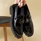 Men's Loafer Leather Burgundy Thick Sole Designer