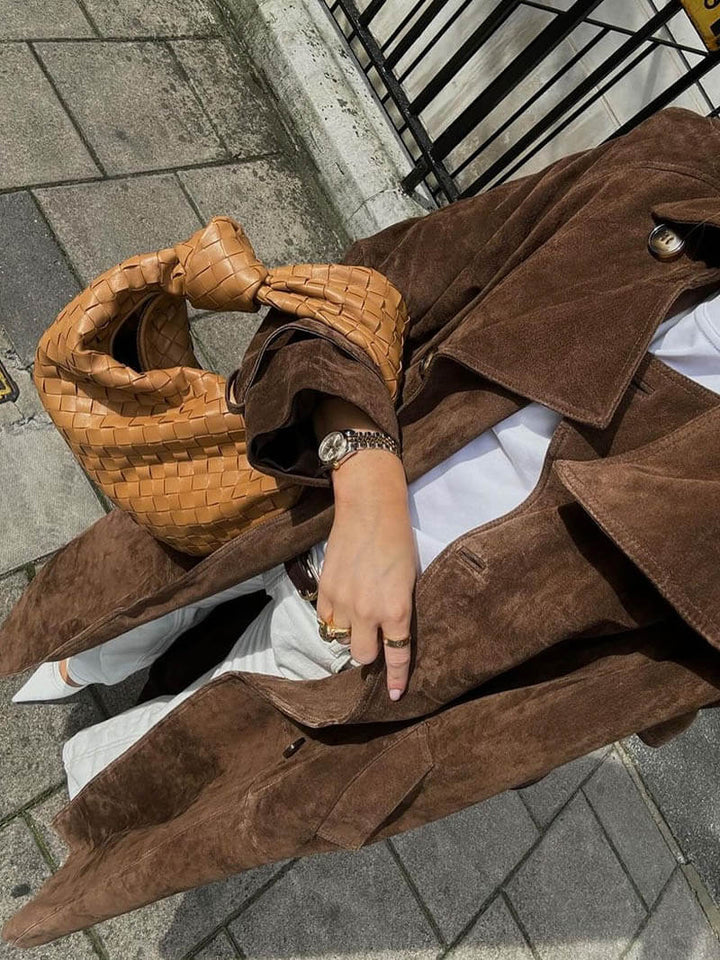 Women's Suede Trench Coat
