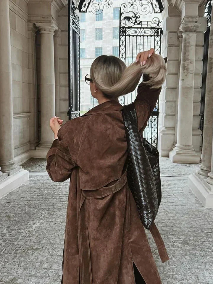 Women's Suede Trench Coat