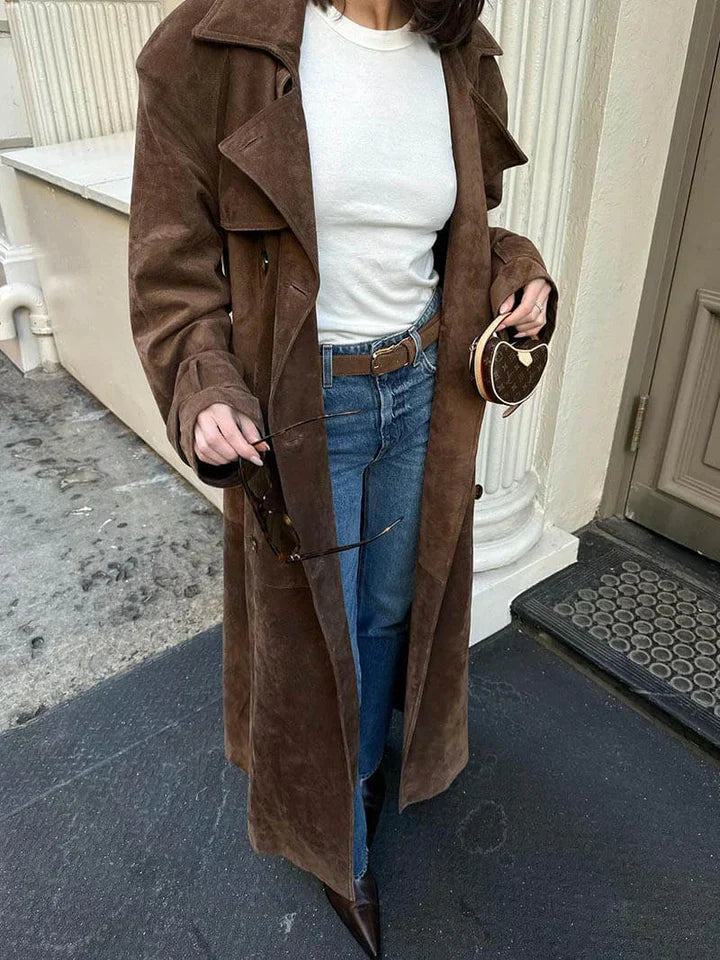 Women's Suede Trench Coat