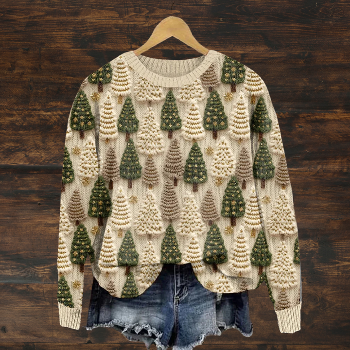EMILIA – FESTIVE TREE KNIT SWEATER