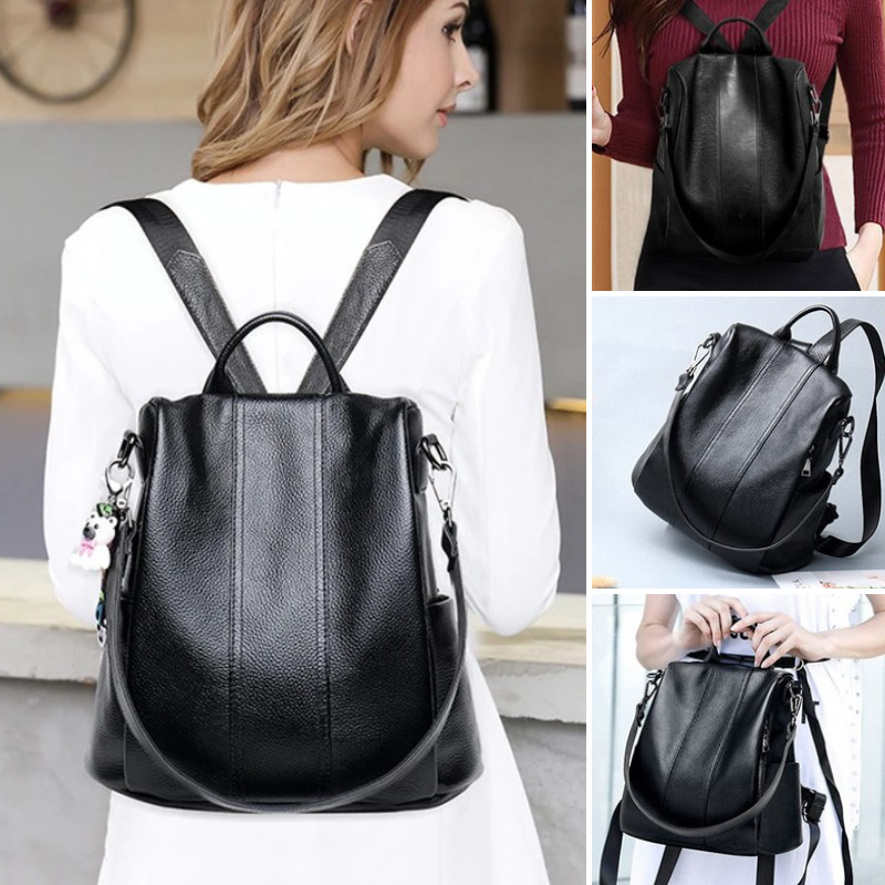 Fashion Glam | Anti-Theft Leather Backpack