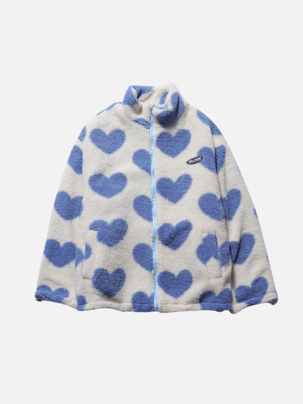 Fashion Glam | 2 in 1 Heart Print Fleece Jacket Reversible Jackets