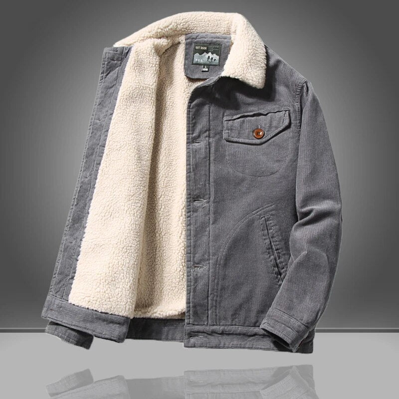 Fashion Glam | Men's Cord Jacket - Cozy Lining
