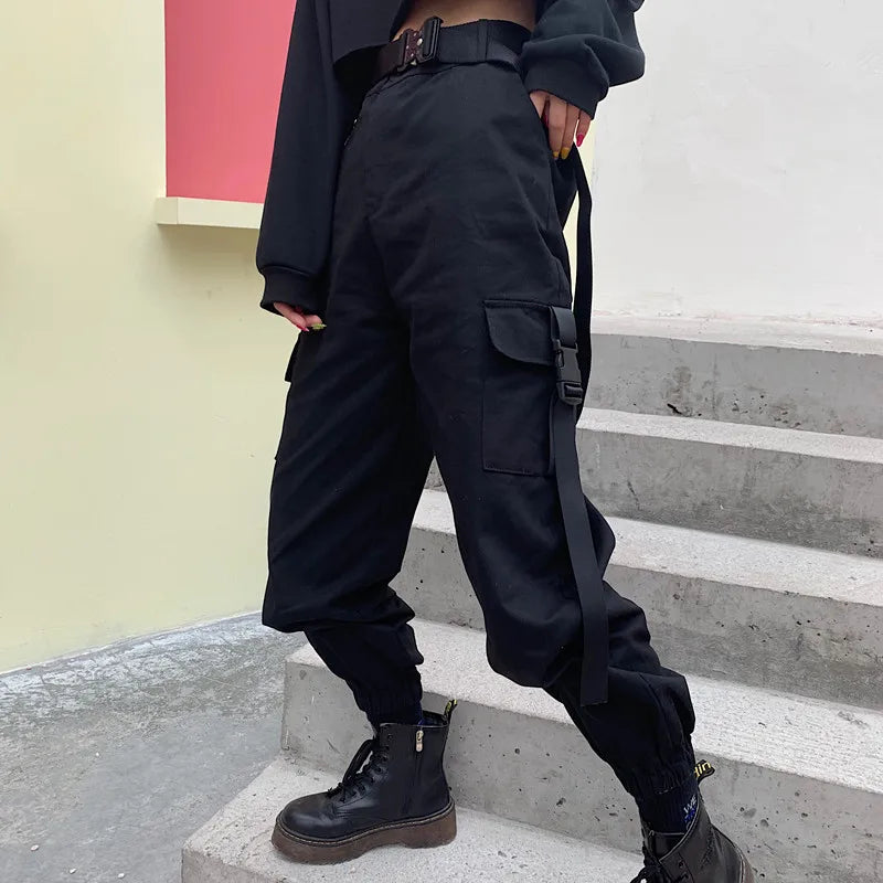 Fashion Glam | High Waist Elastic Cargo Pants