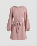 A-Line Mini Dress Elegant With Belt Women-Fashion Glam