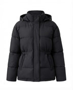 Women’s oversized quilted hooded jacket with warming thermo padding