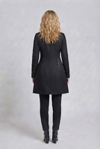 Women's elegant tailcoat with lace accents and decorative button placket Fashion Glam