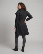 Women's Off-Shoulder Coat with Voluminous Sleeves and Decorative Accents Fashion Glam