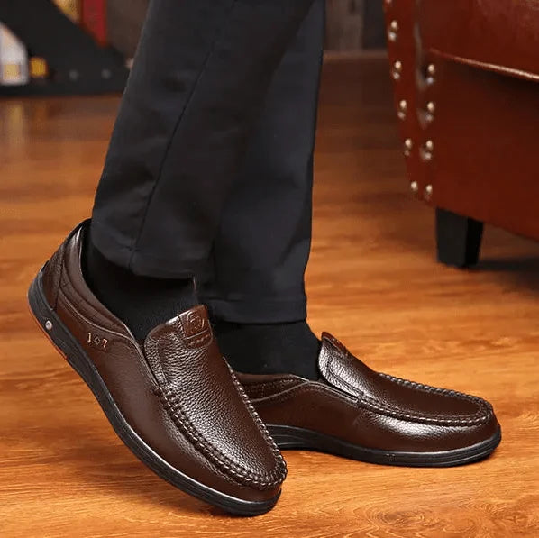 Men Genuine Leather Slip-on Shoes Fashion Glam