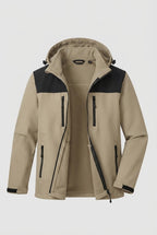Men's two-layer softshell outdoor jacket with removable fleece inner jacket and hood Fashion Glam