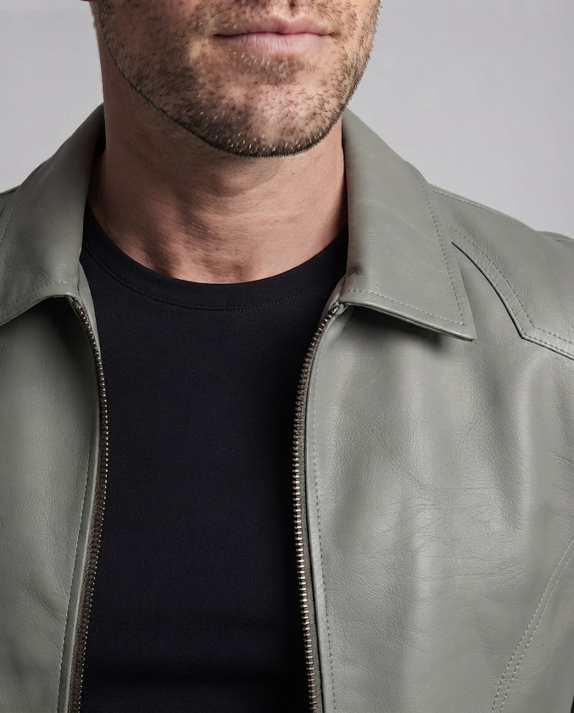 Men's Fashion Faux Leather Jacket with Modern Details Fashion Glam