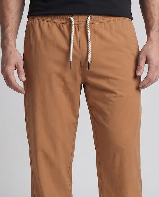 Men's Loose Outdoor Casual Pants with Drawstring Waist and Straight Leg Fashion Glam