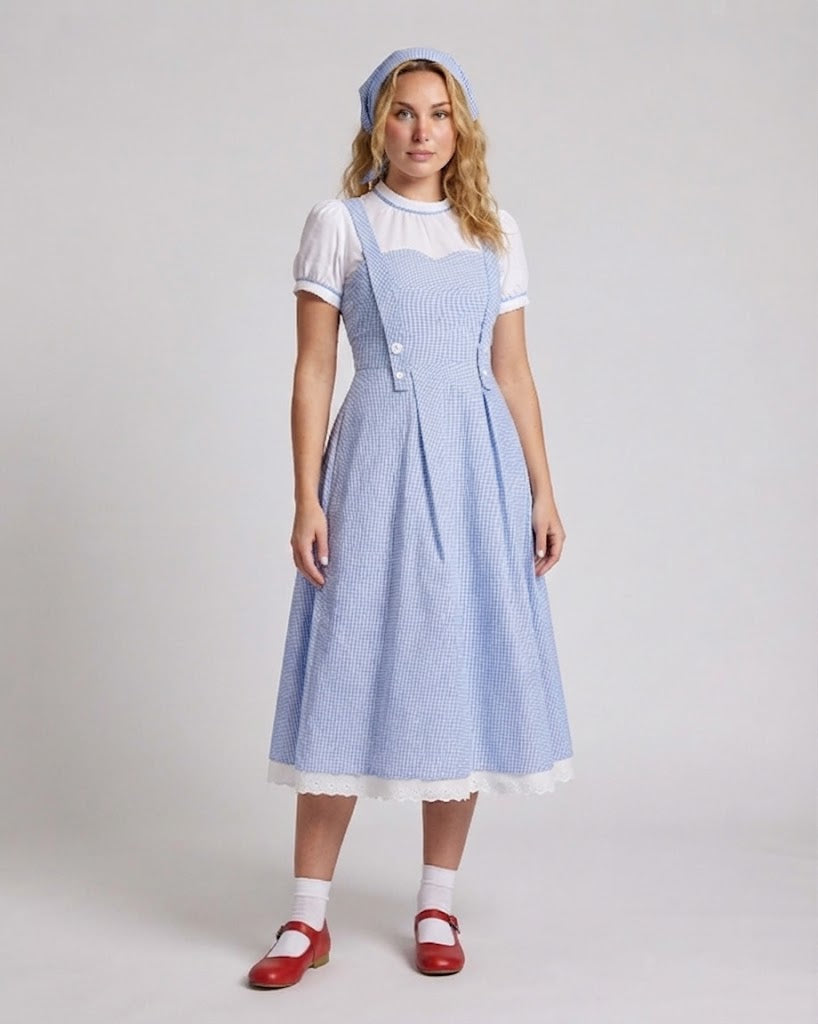 Ladies' traditional dress with historical accents and ruffle details Fashion Glam