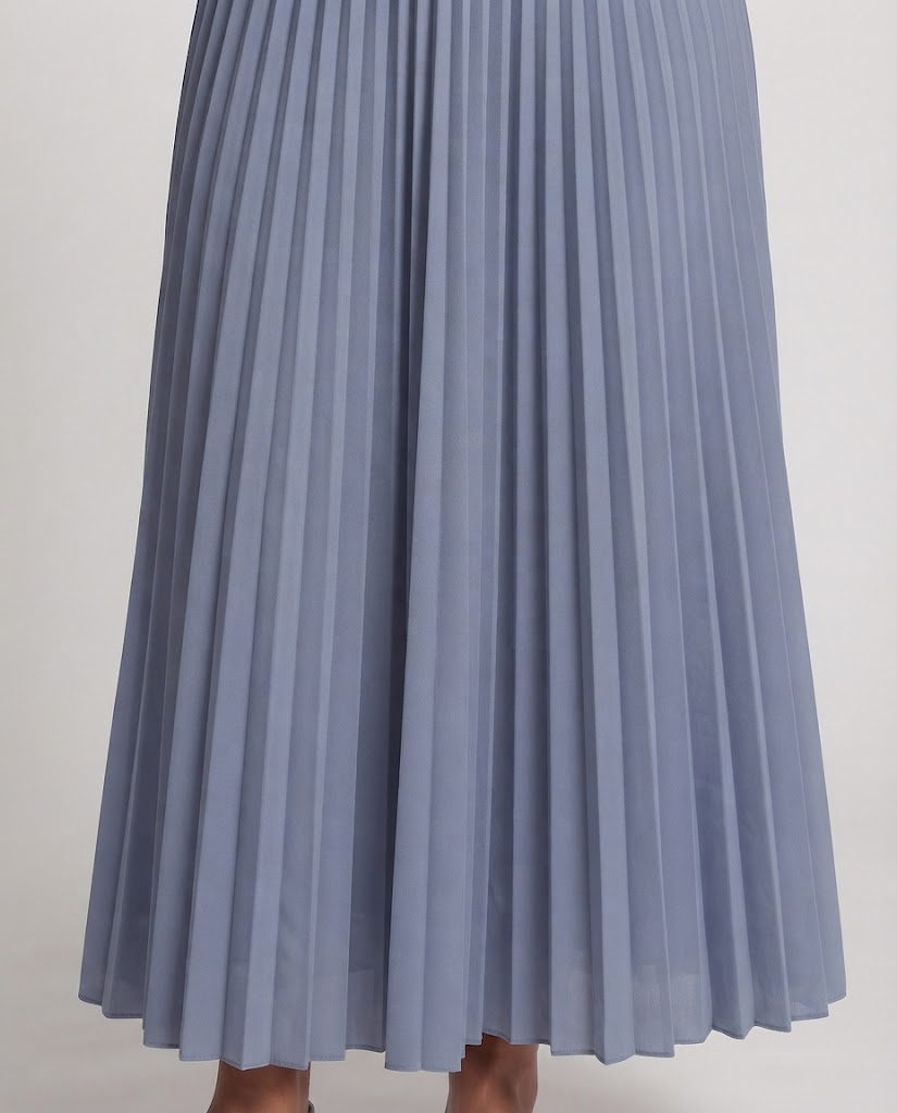 Ladies Pleated Maxi Skirt with High Waist and Flowing Lightweight Fabric Quality Fashion Glam