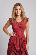 Women's romantic dress with ruffle details and elegant lacing Fashion Glam
