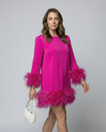 Asymmetrical Feather Mini Dress Women-Fashion Glam