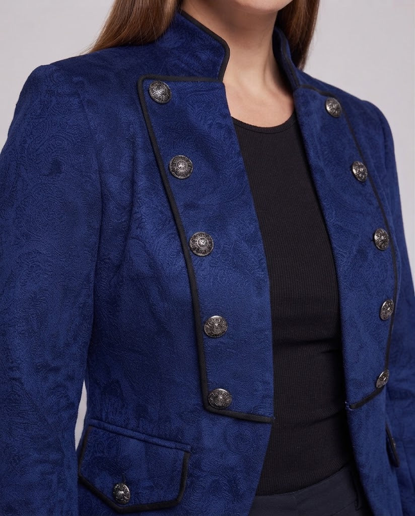 Women's elegant tailcoat with asymmetrical hem and ornate buttons Fashion Glam