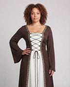 Women elegant medieval dress with shimmering accents Fashion Glam