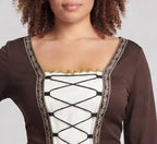 Women elegant medieval dress with shimmering accents Fashion Glam