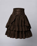 Women Sweet Ruffled Dress with Apron Design and Lacing Details Fashion Glam