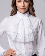 Women Ruffled Blouse with Elegant Sleeve Cuffs Fashion Glam