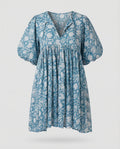 Babydoll Dress Women V-Neck Puff Sleeve-Fashion Glam