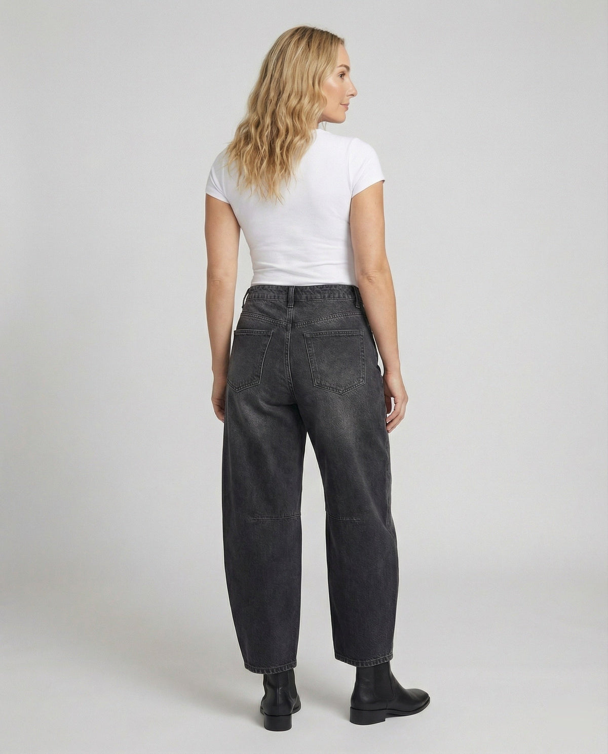 Fashion Glam | Mid Rise Barrel Jeans for Women