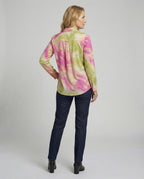 Women's Blouse Top Viscose Batik with Kent Collar