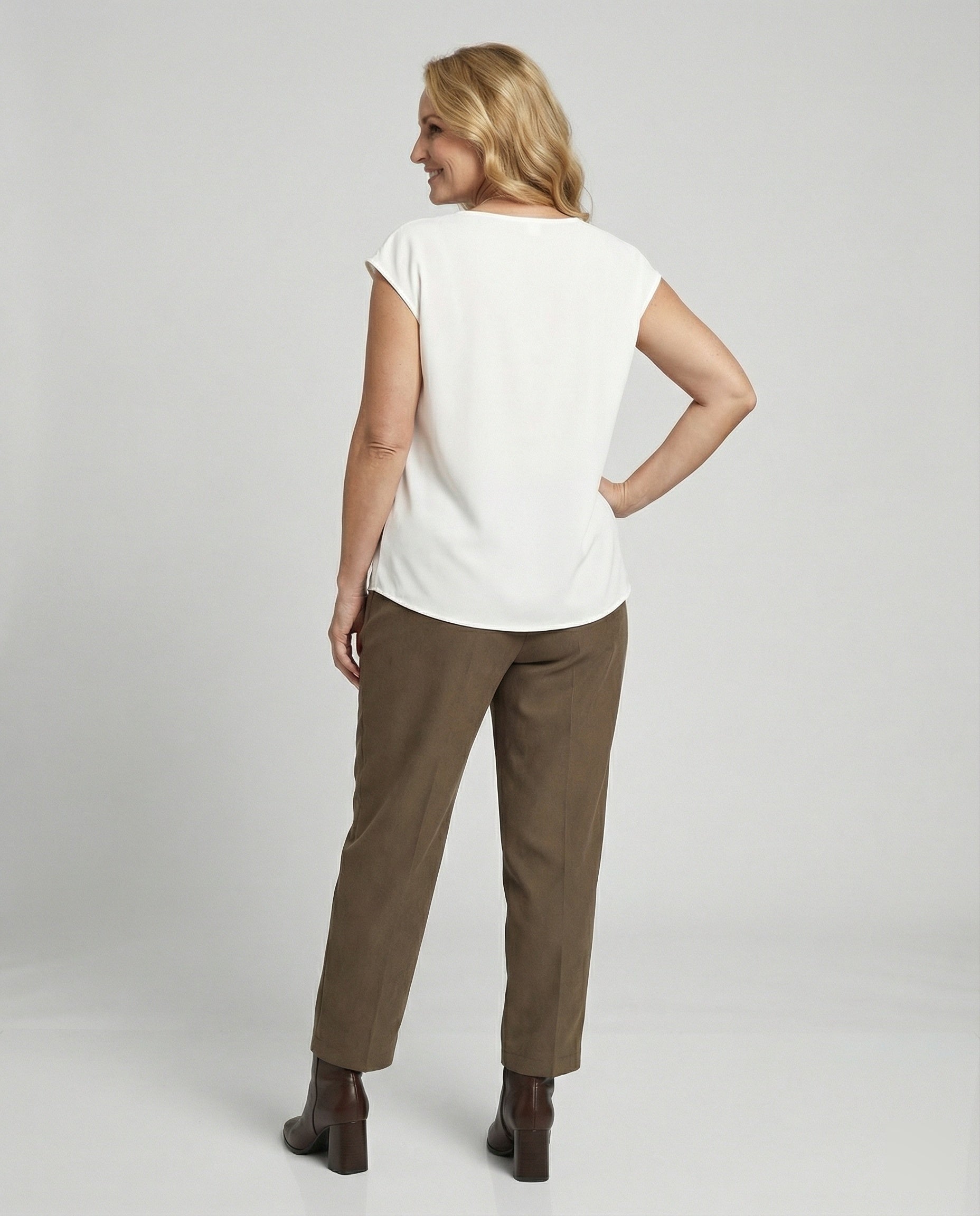 Women's blouse top elegant round neck