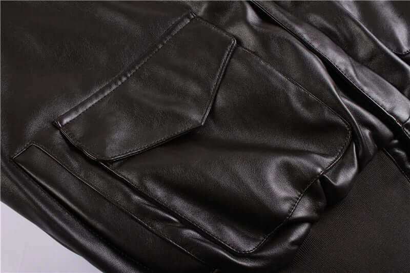 Fashion Glam | Men's Leather Jacket with Practical Pockets