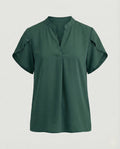 Blouse top women with V-neck and puff sleeves-Fashion Glam