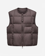 Women's nan lightweight padded quilted vest with adjustable hem, two-way zipper and decorative chest pocket