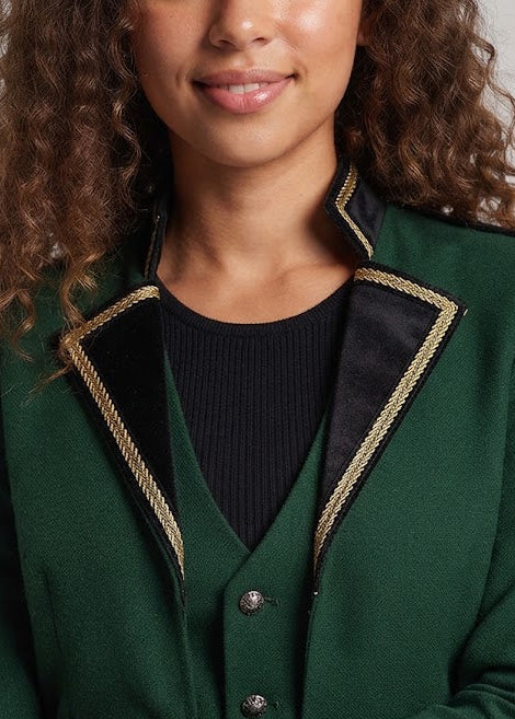 Women's elegant tailcoat with asymmetric details and royal accents Fashion Glam