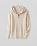 Ladies Cashmere-Look Fine Knit Sweater with Half Zipper and Fine Rib Structure Fashion Glam