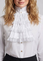 Women's Ruffled Shirt with Elegant Collar Fashion Glam